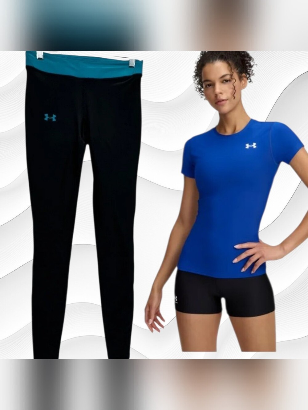 Under Armour Cold Gear Leggings & Under Armour Blue Shirt